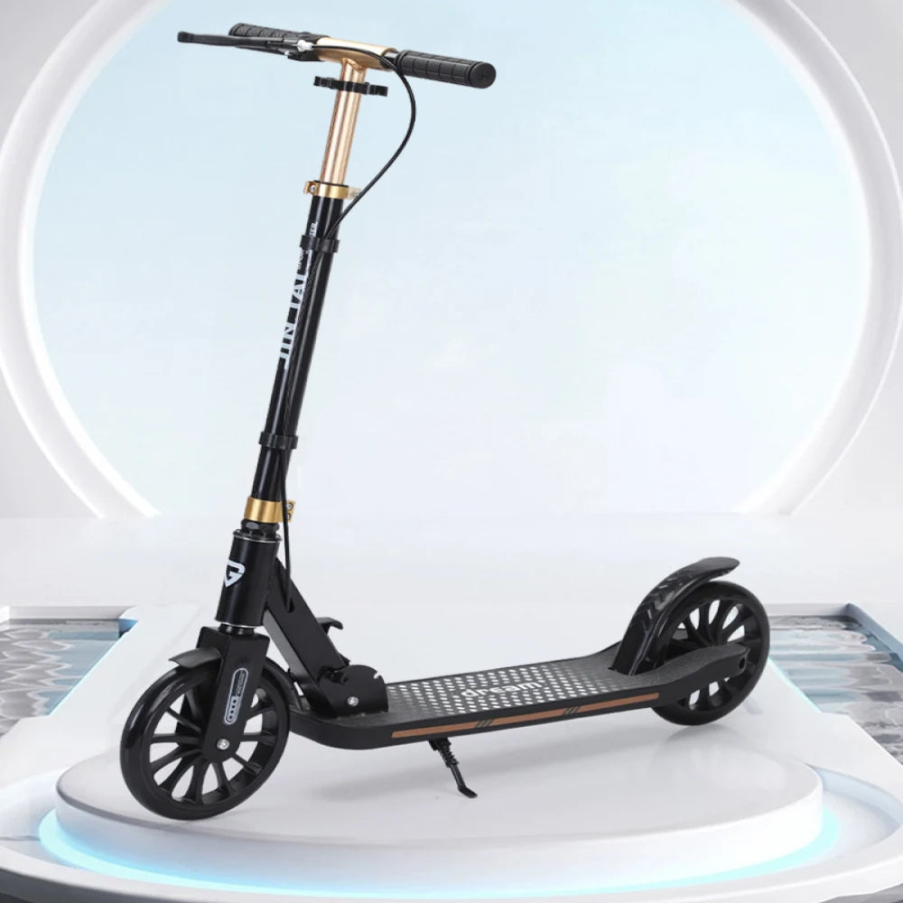 Trotinetă pentru copii cu 2 roți, frână de mână și ghidon reglabil, negru, RTM Scooter (95816)