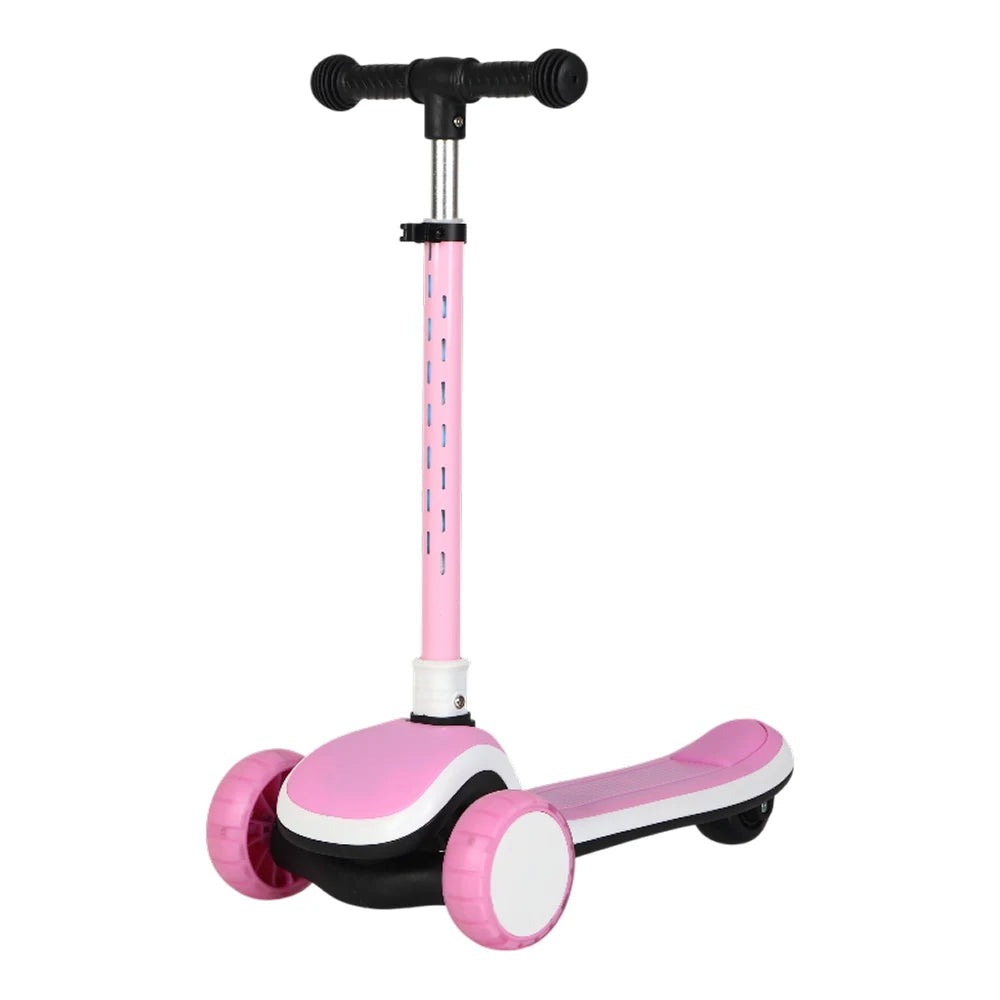 Trotinetă pentru copii cu 3 roți luminoase, platformă cu muzică și lumini, ghidon cu lumini, roz, RTM Scooter (45118)