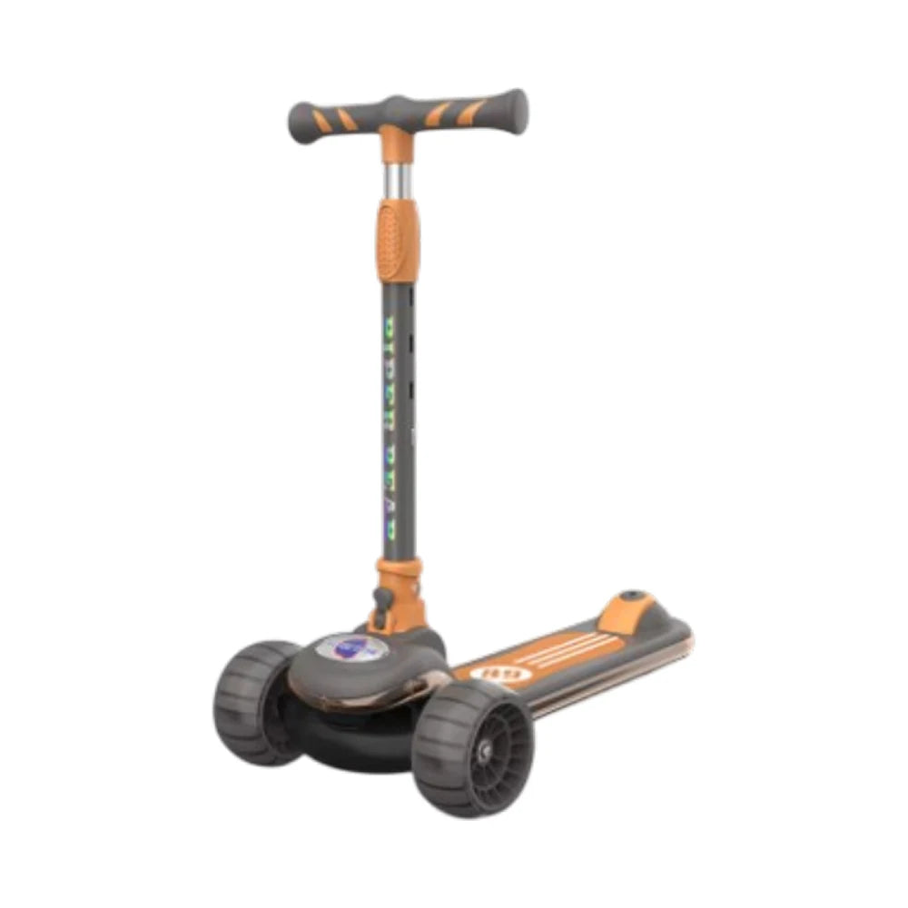 Trotinetă pentru copii cu 3 roți luminoase, platformă cu muzică și lumini, gri, RTM Scooter (56305)