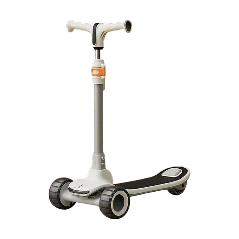 Trotinetă pentru copii cu 3 roți luminoase, platformă cu muzică și lumini, iluminare spate, alb, RTM Scooter (73029)