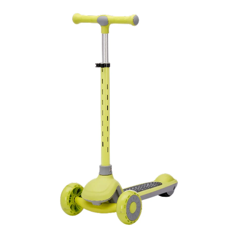 Детский самокат с 3 светящимися колесами, светящейся платформой и рулем, зеленый, RTM Scooter (43817)