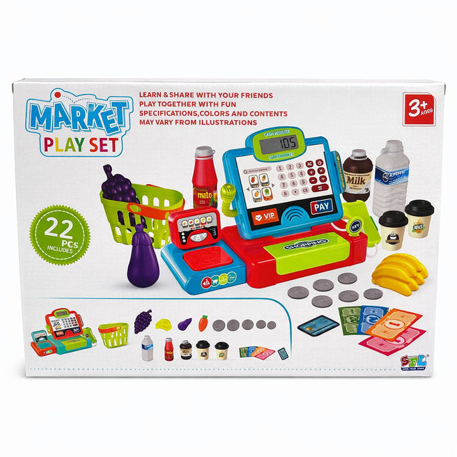 Set de joaca "Casa de marcat" cu produse, cod 982025