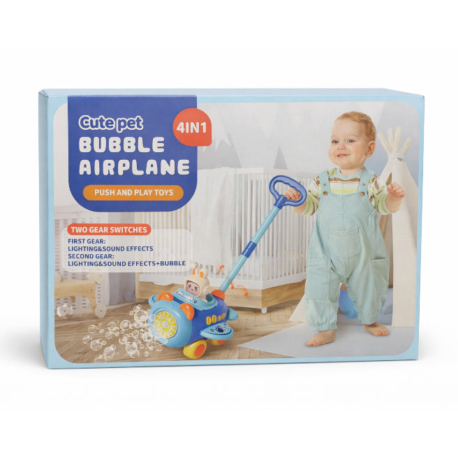 Jucărie de tras pe roți "Avion" cu bule de săpun, lumină, cod 990069