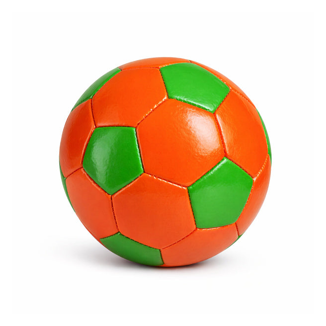 Minge de fotbal 6", verde-portocaliu, cod 10087b