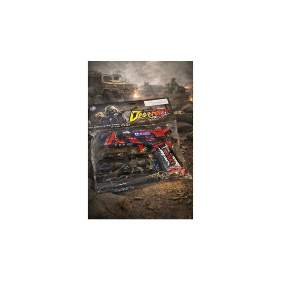 Jucărie-armă cu design grafic, patroane din gel și două accesorii D2510-1441