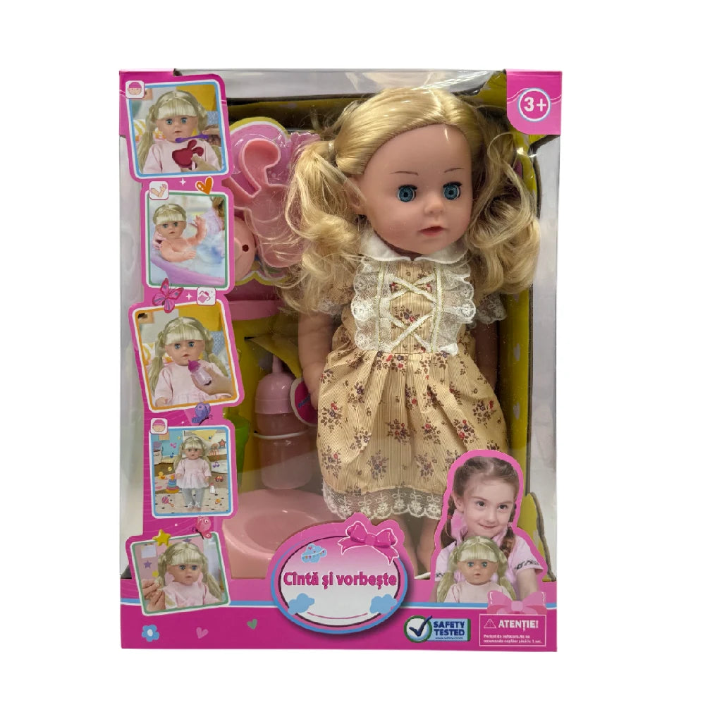 Papusa Amelia 35cm cu accesorii, vorbeste in limba romana (80651)
