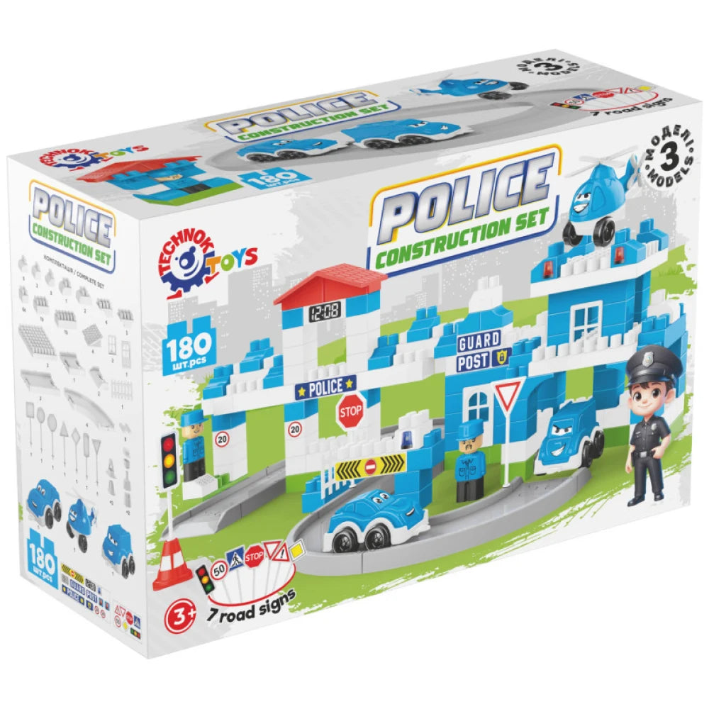 Set de construcții stație de poliție, 180 piese, Technok (8447)
