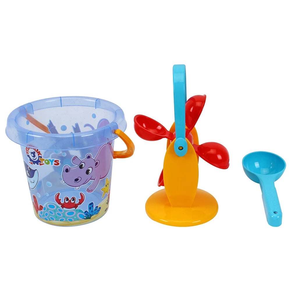 Set pentru nisip și apă cu găletușă, moară și accesorii, Technok 16,5 x 16,5 x 15 cm (0105)
