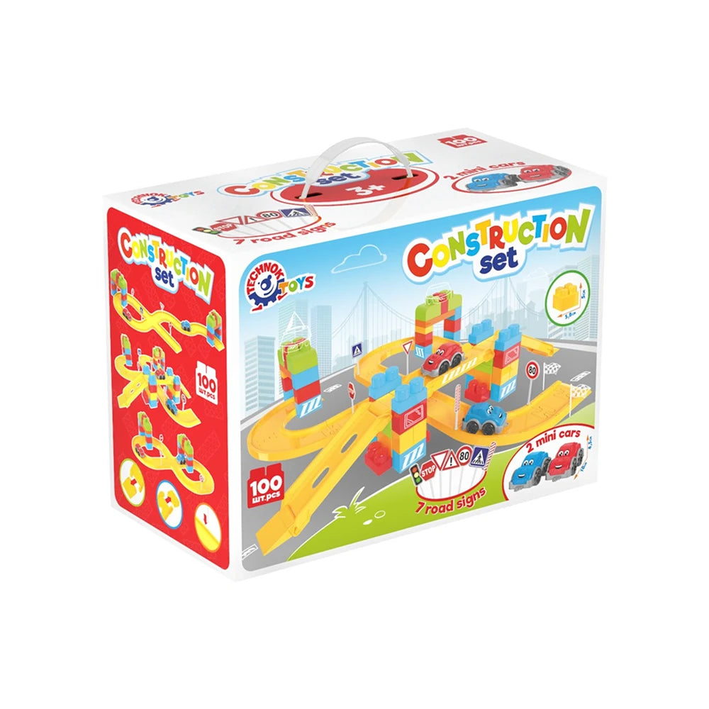 Constructor cu traseu auto, 100 piese ,Technok (8324)