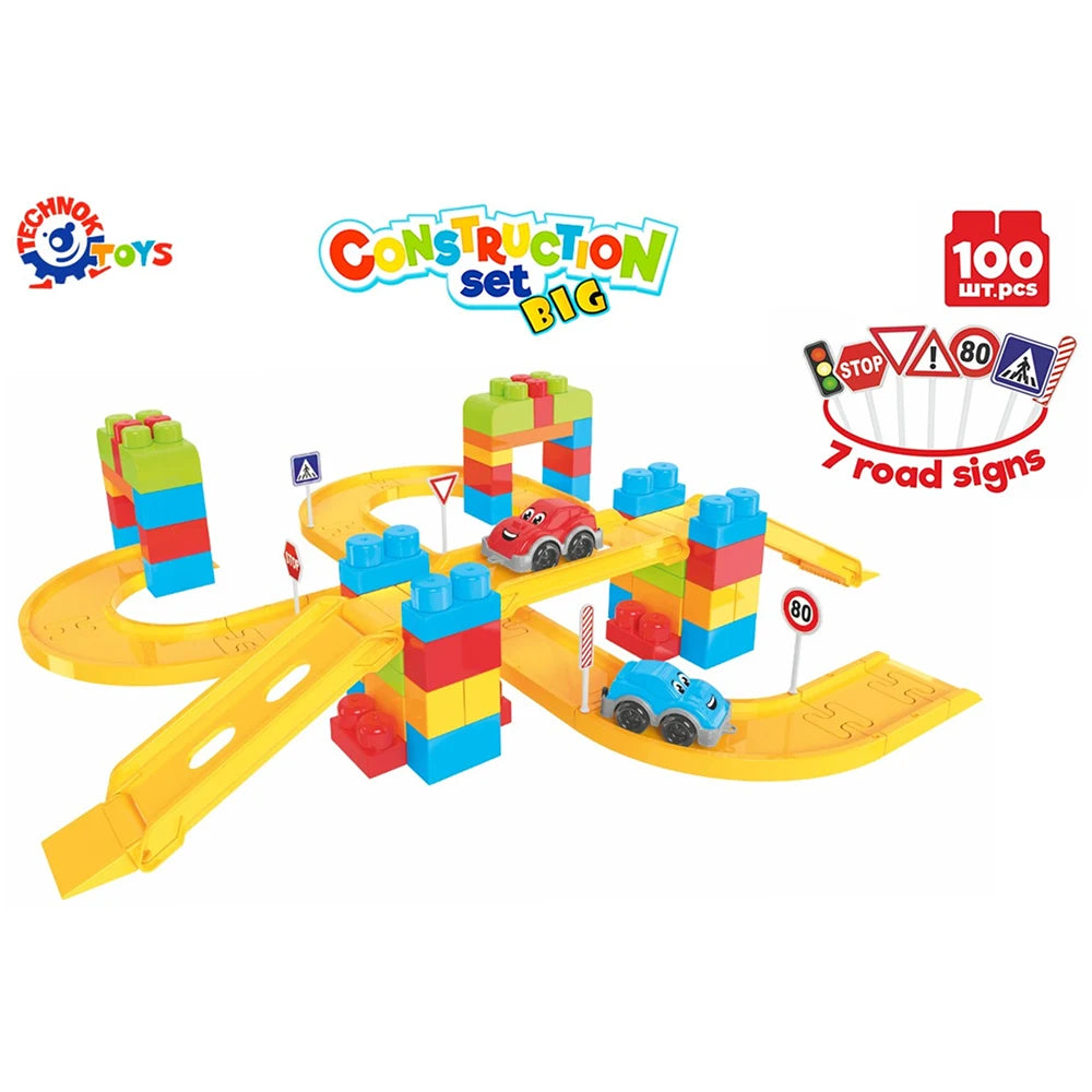 Constructor cu traseu auto, 100 piese ,Technok (8324)