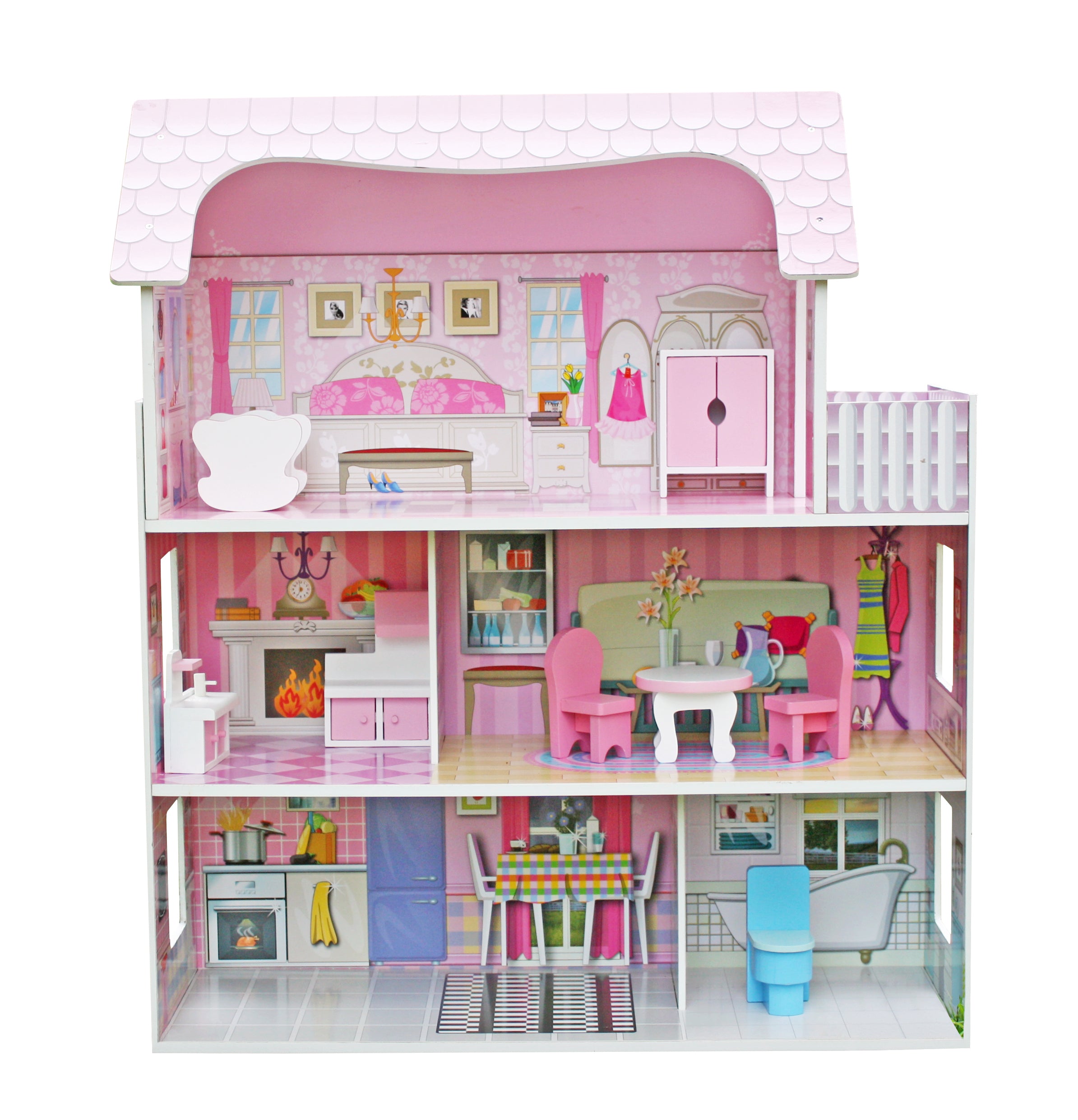 Casa de papusi din lemn 62*27*70 cm W06A139