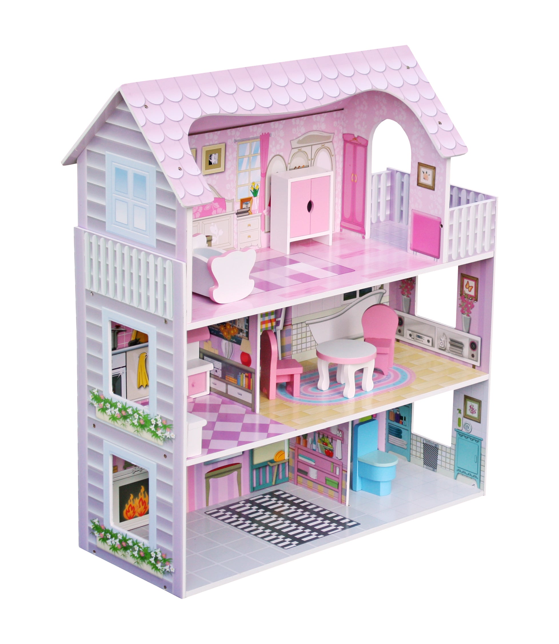 Casa de papusi din lemn 62*27*70 cm W06A139