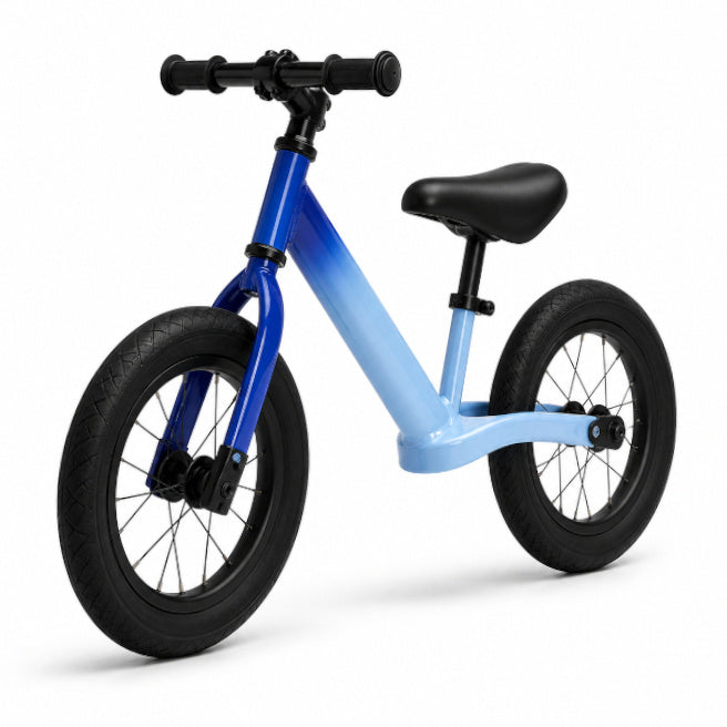Bicicletă pentru copii fără pedale cu 2 roți, 14 inch, cu ghidon negru, albastră, cod 2435D