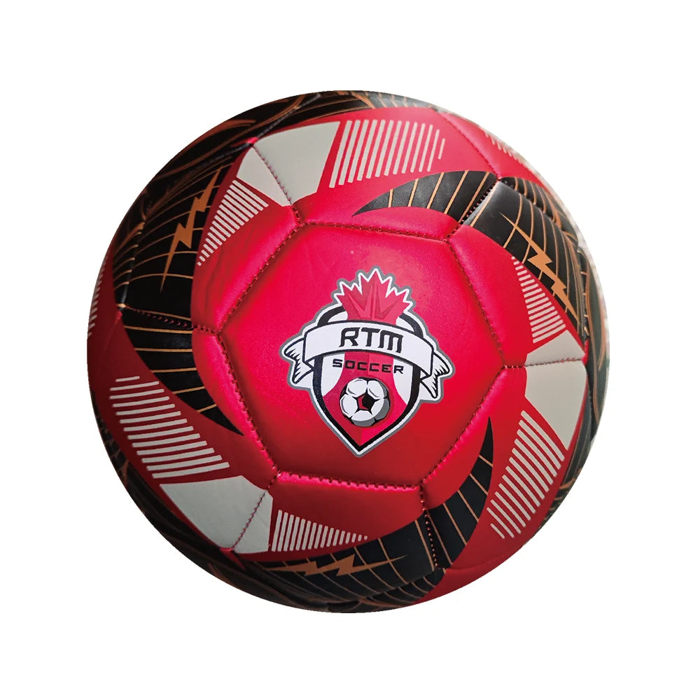 Minge de fotbal cusută, mărimea 5, roșie, RTM (345674)