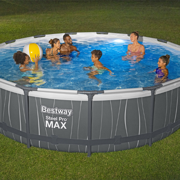 Bestway Piscină STEEL PRO MAX 457х107 cm, 14970L, cadru metalic, LED