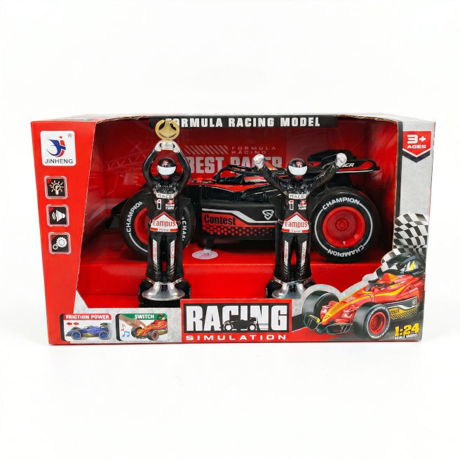 Mașină inerțială, F1, cu figurine, negru, cod 10073b