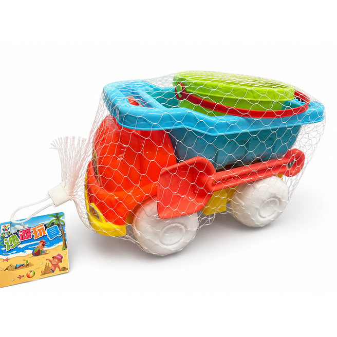Set de plaja cu carucior si galetusa, 6 piese, cod 972091