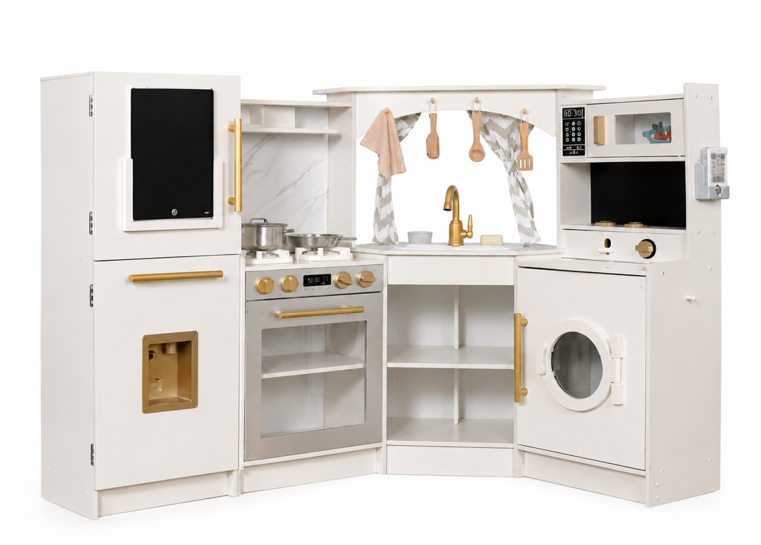 Bucatarie din lemn cu functii si accesorii, 91.4*91.4*90cm, alba, W10C933H