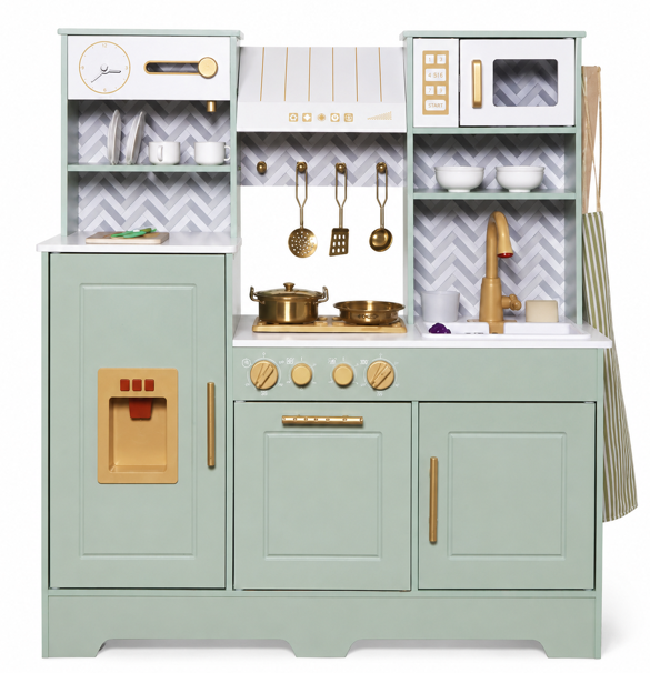 Bucatarie din lemn cu functii si accesorii, 81.5*30*91cm, verde, W10K010B