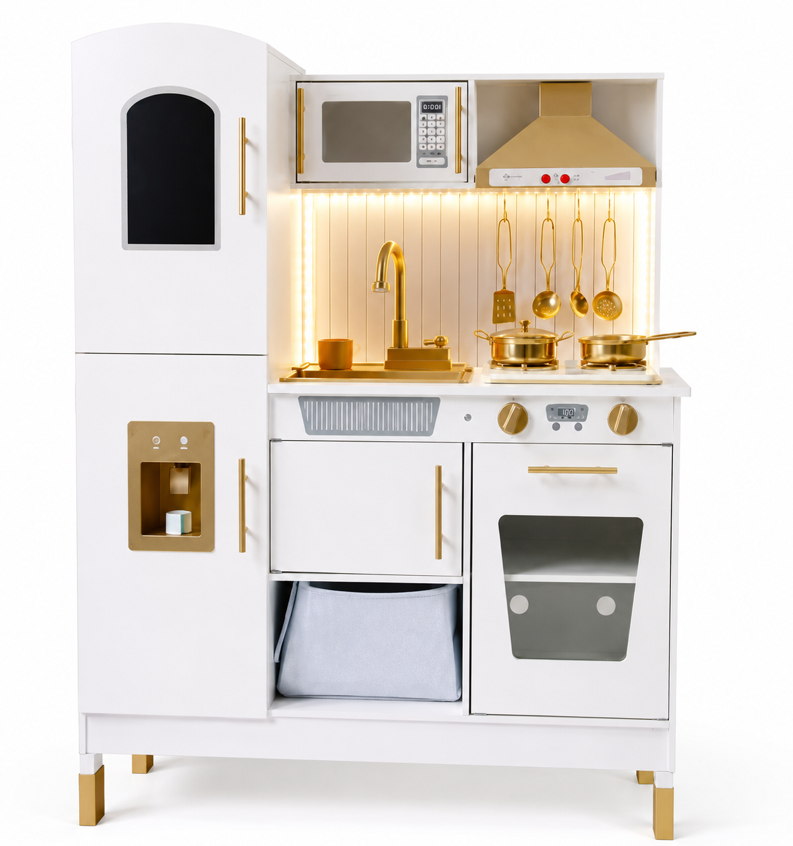Bucatarie din lemn cu functii si accesorii, 80*30*105.5 cm, alba, W10K045