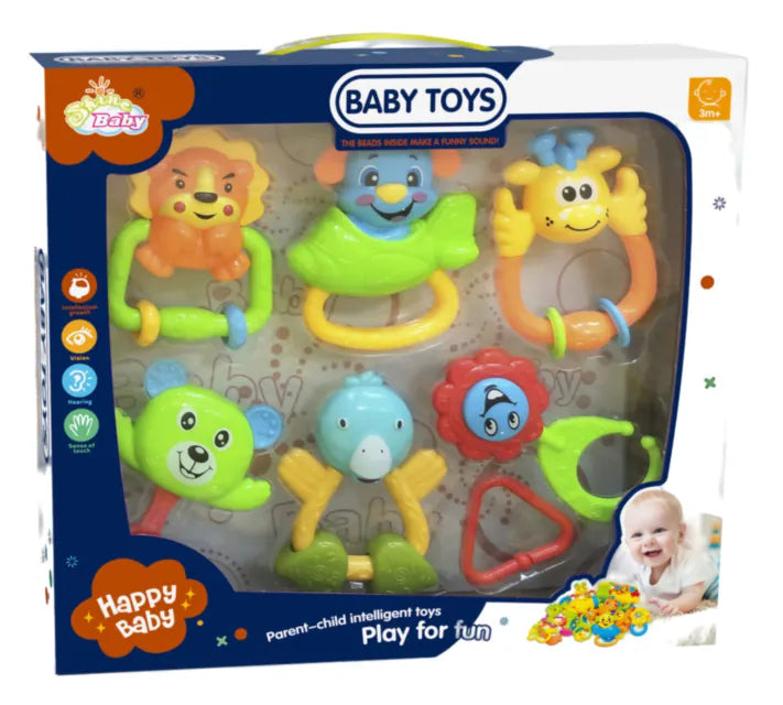 Set 6 zornăitori animale vesele 21444 tt