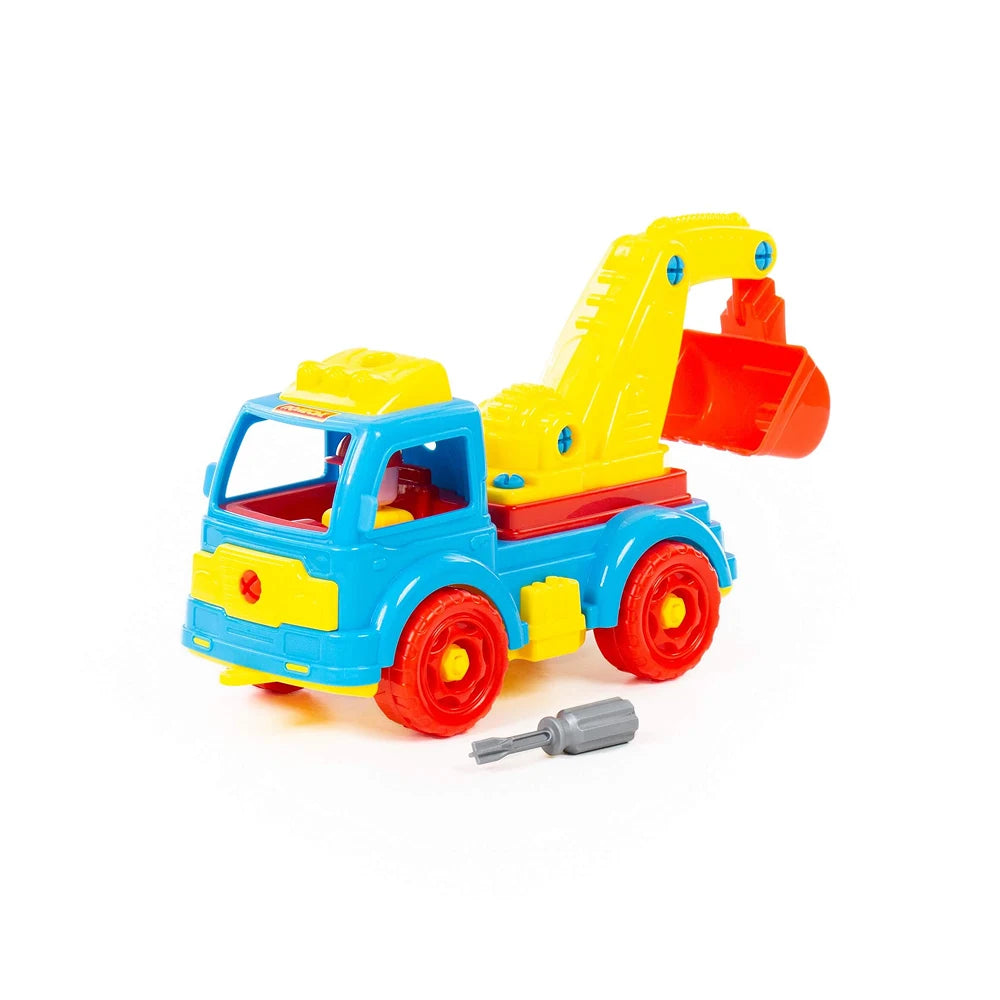 Constructor camion excavator – 34 piese, Polesie (84835) 335х132х195 mm
