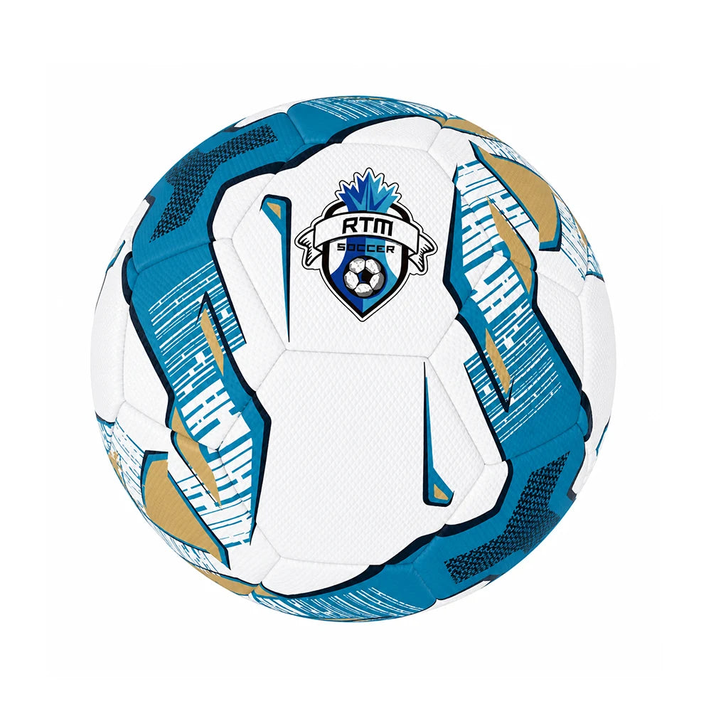 Minge de fotbal cusută, mărimea 5, albastră, RTM (234567)