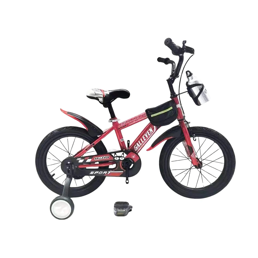 Bicicletă pentru copii 12′, cu roți ajutătoare (GALLEVEN-12 rosu) 2-4 ani