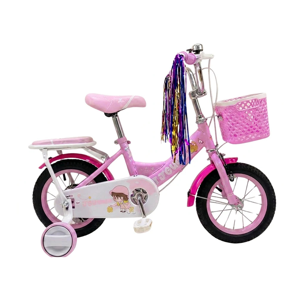Bicicletă pentru copii 12′, cu roți ajutătoare (XNR-12 roz) 2-4 ani