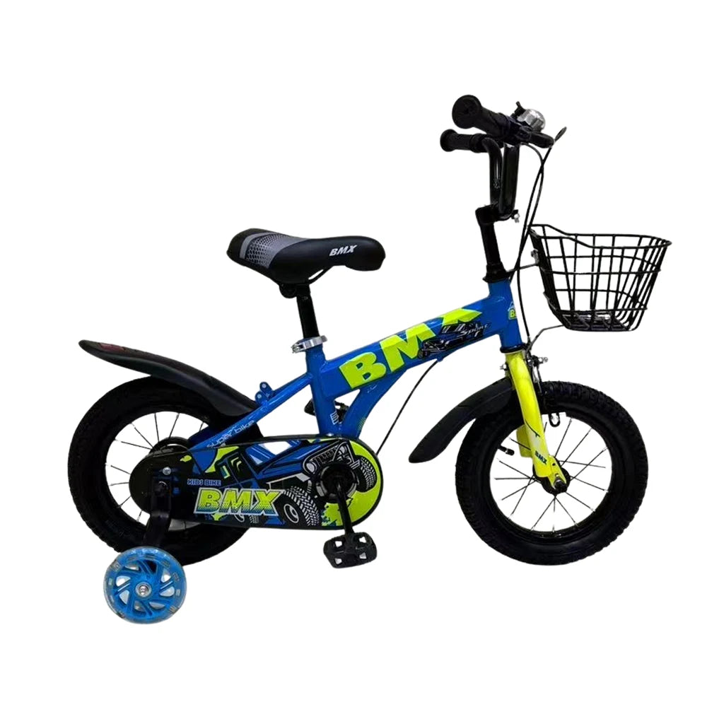 Bicicletă pentru copii 16′, cu roți ajutătoare (JIPU-16 albastra) 4-6 ani
