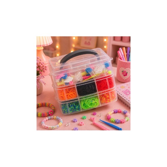 Set DIY Loom Bands în cutie cu mâner D2510-1778