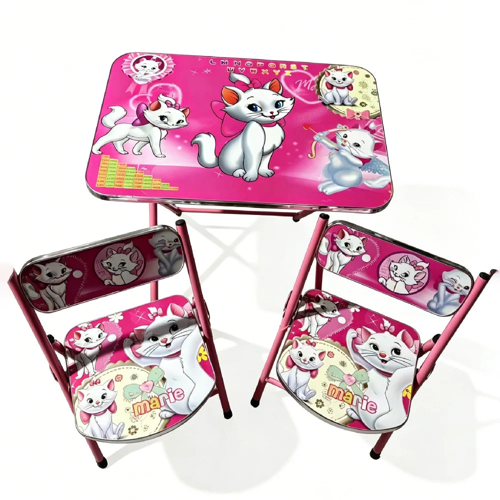 Set masă și 2 scaune pentru copii cu pisicuțe, 60×40 cm (967813)