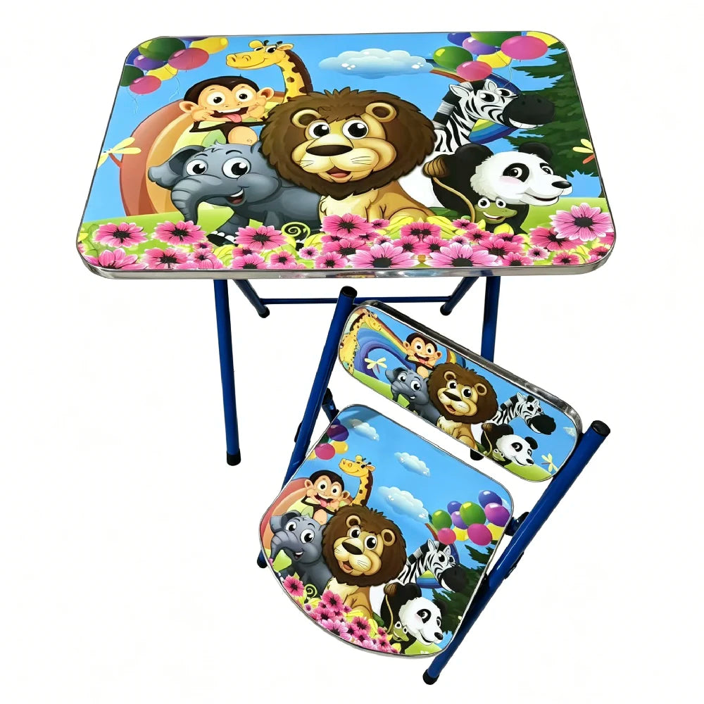Set masă și scaun pentru copii cu animale, 60×40 cm (64798)
