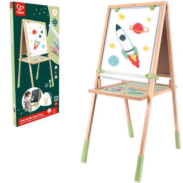 Șevalet din bambus cu două fețe „Înainte cu un pas” 56 × 44 × 94 cm E2001