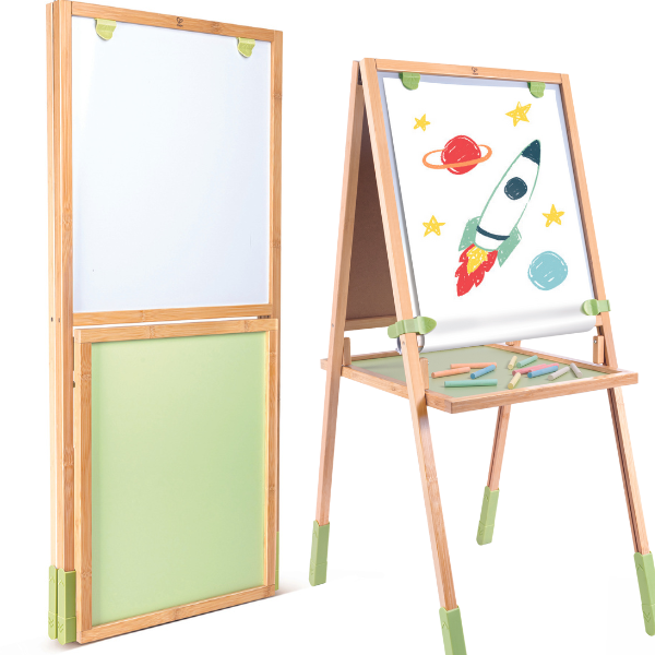 Șevalet din bambus cu două fețe „Înainte cu un pas” 56 × 44 × 94 cm E2001