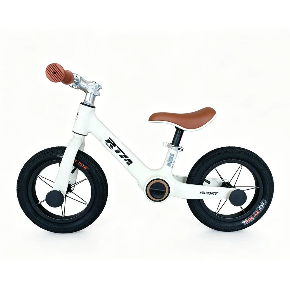 Bicicletă fără pedale pentru copii 12′, cadru din aliaj de magneziu, bej (87050)