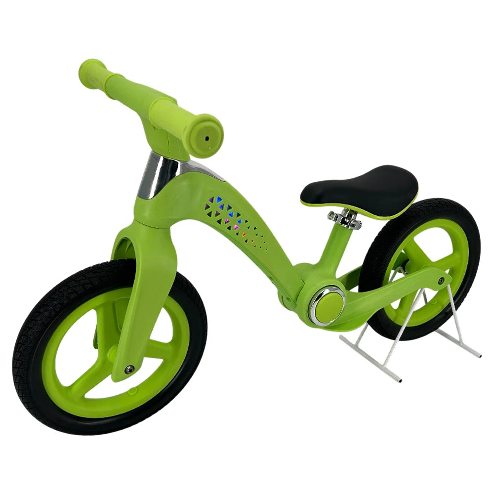 Bicicletă fără pedale pentru copii, 12′ pliabilă, cu lumini LED, verde (504169)