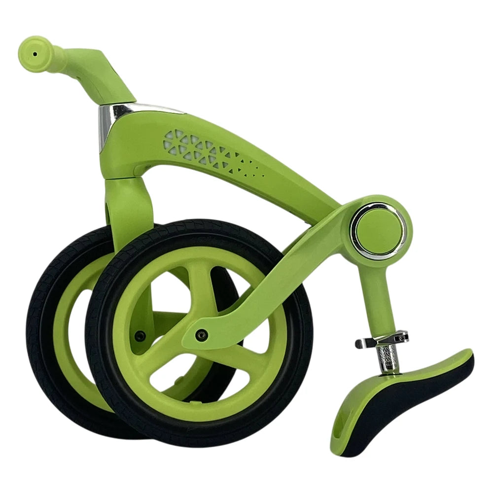 Bicicletă fără pedale pentru copii, 12′ pliabilă, cu lumini LED, verde (504169)