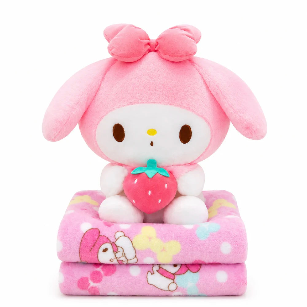 Плюшевая игрушка My Melody с клубникой 40см, с одеялом 1×1.6м (495787)