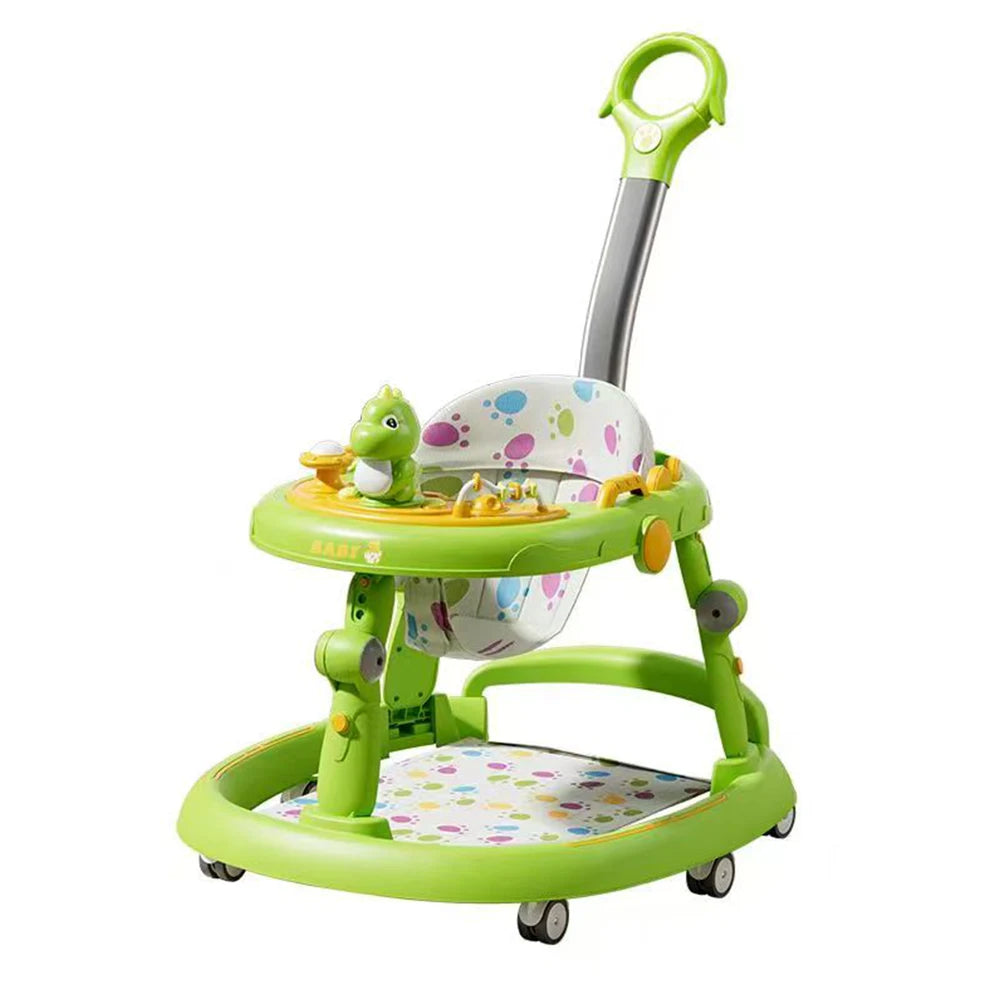Premergător pentru copii cu muzică, mâner parental și suport pentru picioare, verde (69489)