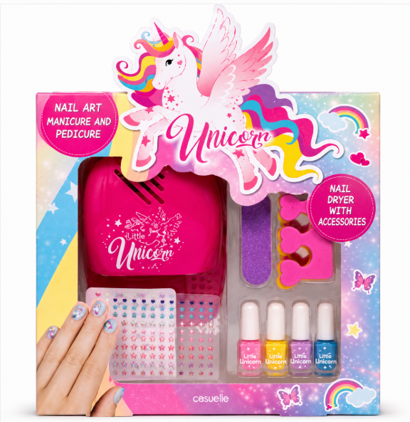 Set cadou pentru unghii Casuelle Unicorn cu uscator, 718301