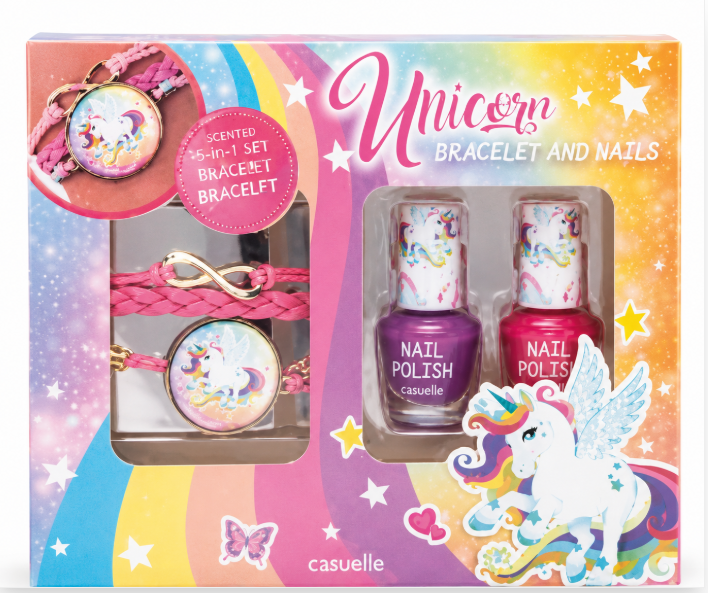 Set cadou pentru unghii Casuelle Unicorn cu bratara,718298