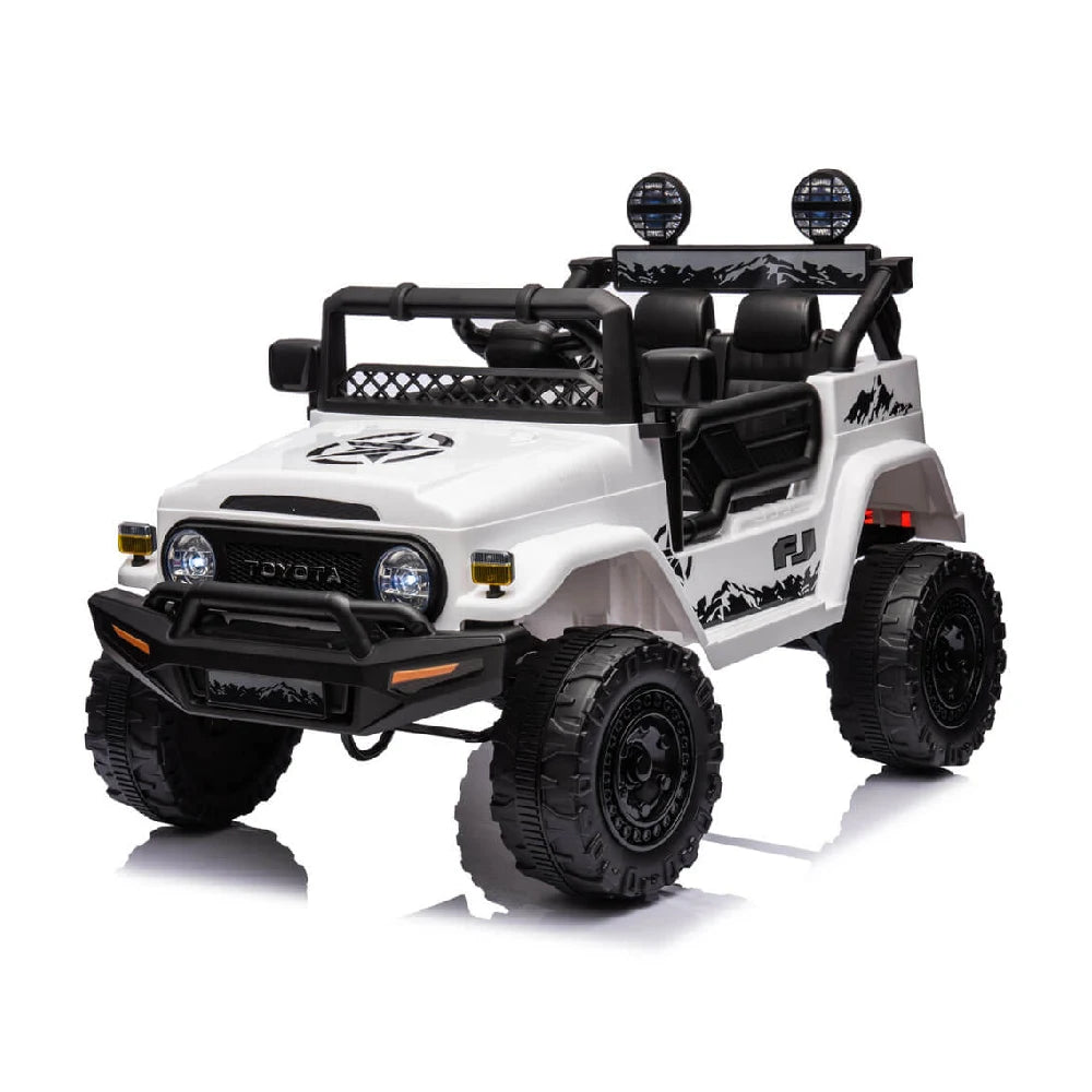 Mașina pe acumulator Toyota FJ Cruiser, încărcătura maximă 30kg (scaune din piele, 12V7Ah*1, MP3, 4 motoare, telecomandă, roți moi - EVA, dimensiune 98x65x70CM) Art.JJ2099