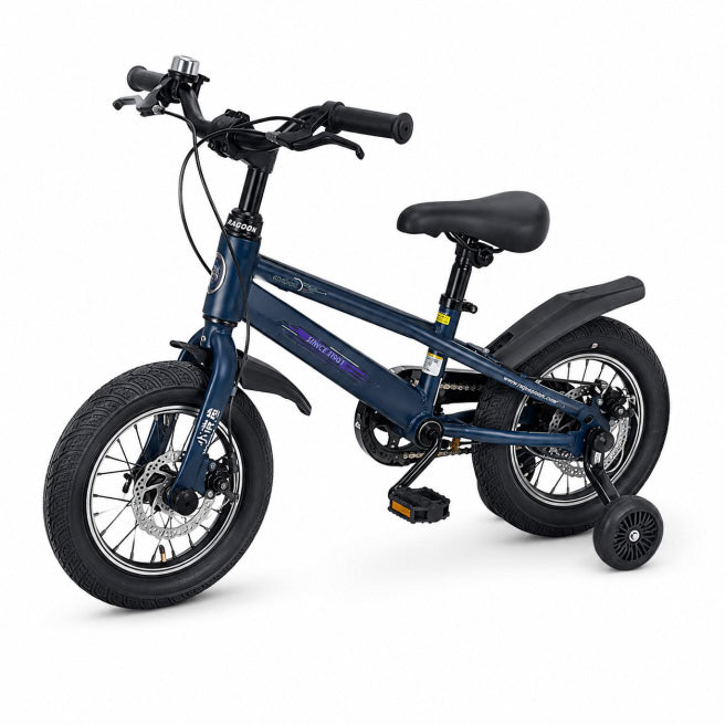 Bicicleta 14 inch, cu 4 roti, albastra, cod 2702D