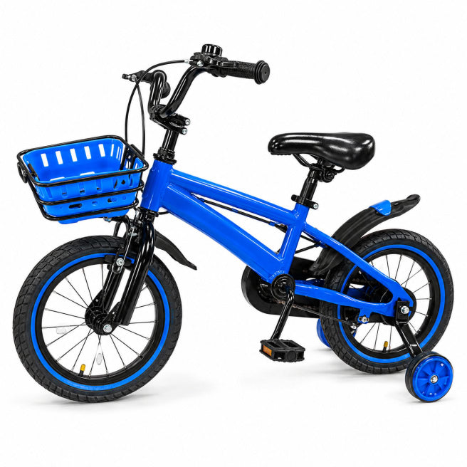 Bicicleta 16", cu 4 roti, albastra, cod 2716D