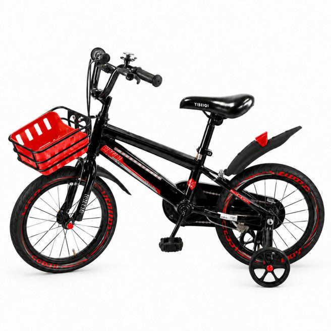 Bicicleta 16", cu 4 roti, rosie, cod 2714D