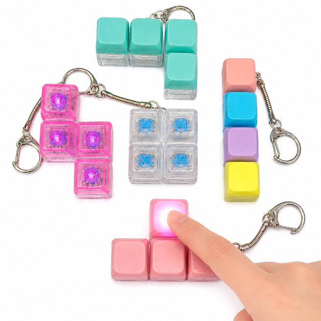 Breloc tastatură (4 taste) cu lumina, figurine Tetris, cod 2877D