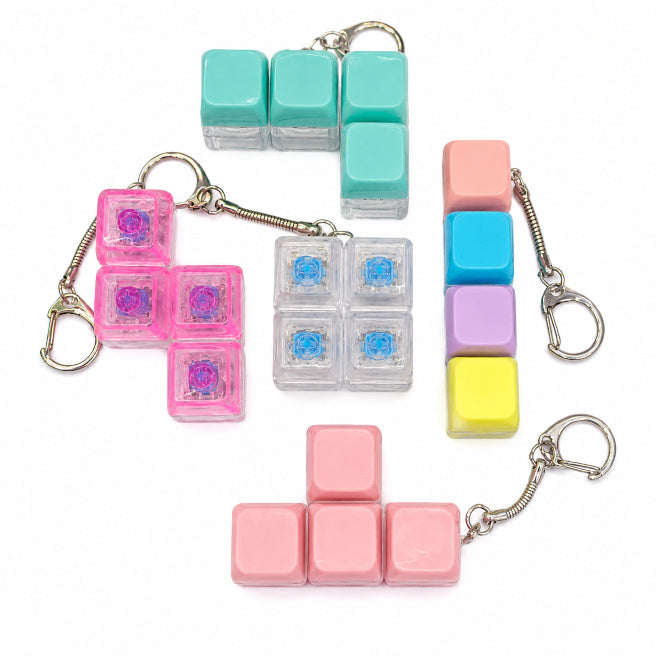 Breloc tastatură (4 taste) cu lumina, figurine Tetris, cod 2877D