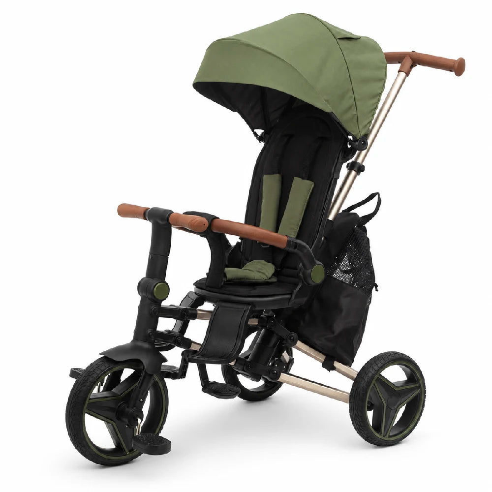 Tricicletă pliabilă pentru copii cu cadru din aluminiu, verde (48618)