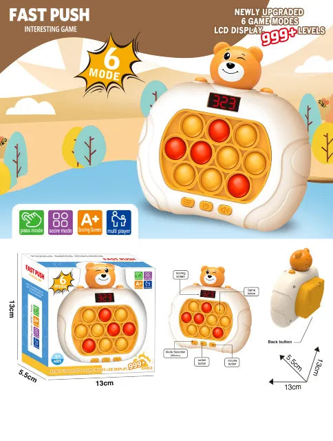 Pop It Electronic Interactiv „Fast Push” cu 6 Moduri de Joc și Ecran LCD (MKT223665) 22730 tt